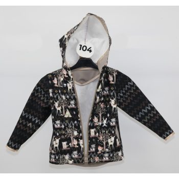 104-es Barna erdő Softshell kabát szatén szegéssel