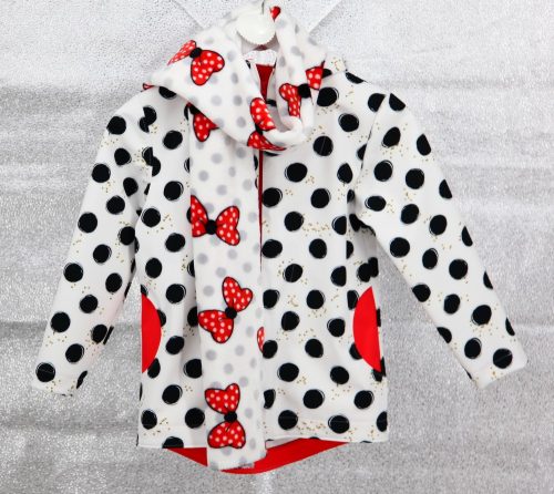 110-es Pöttyös Egérlány Softshell kabát és sál